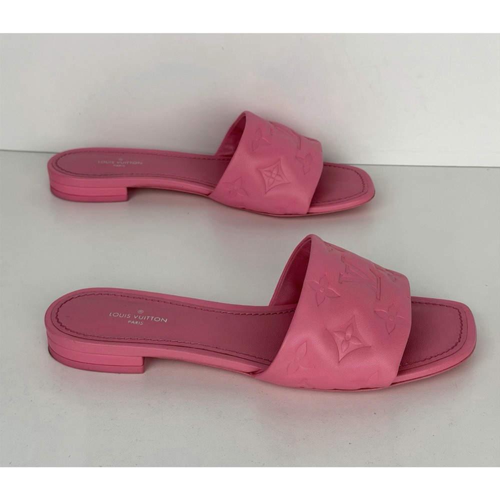Louis Vuitton Revival Flat Mules in Embossed Pink Leather 36EU (6 US) 2020 - Picture 7 of 14